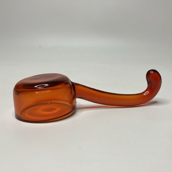 Vtg Orange Amber Glass Condiment Jelly Mayonnaise Spoon Ladle Approx 5" - Picture 3 of 7